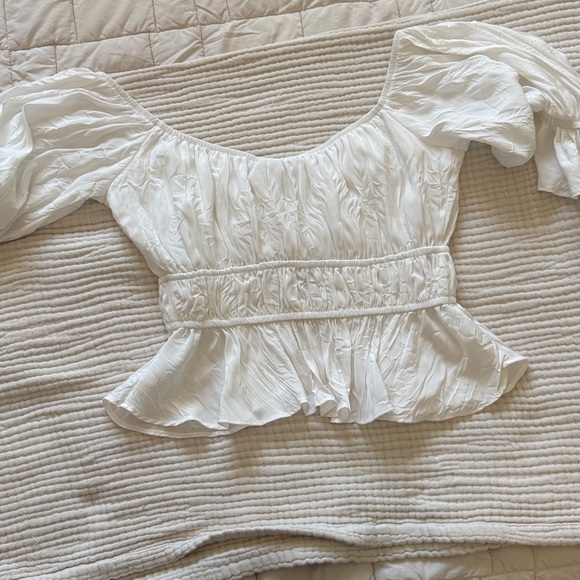 White Ruffled Crop Top - Picture 5 of 5